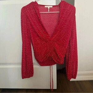 Maje Plunge Neckline Long Sleeve Crop Top- Size S; Excellent Condition